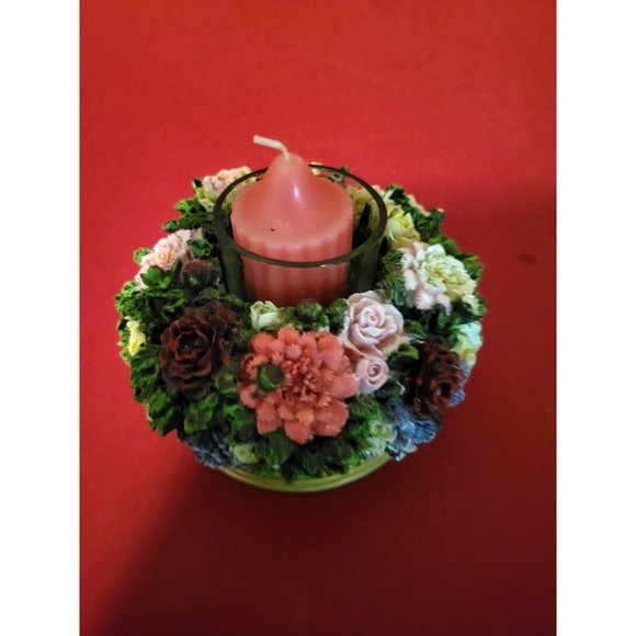 Sierra Floral Candle Holder Handcrafted Hand Painted - Picture 3 of 10